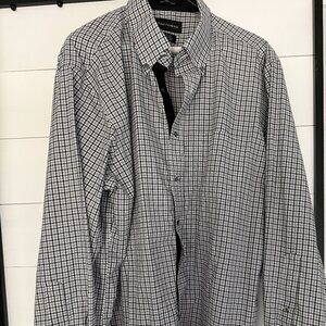 Paul Fredrick Black and Gray Check LS Shirt 17 1/2 x 34
